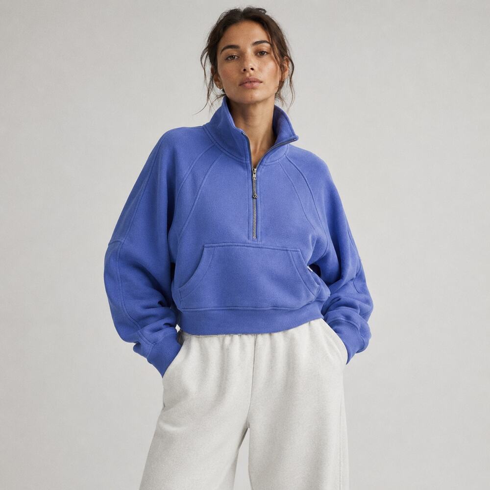 Lululemon Scuba Oversized Funnel Neck Half-Zip Sweatshirt Womens XS-S Blue